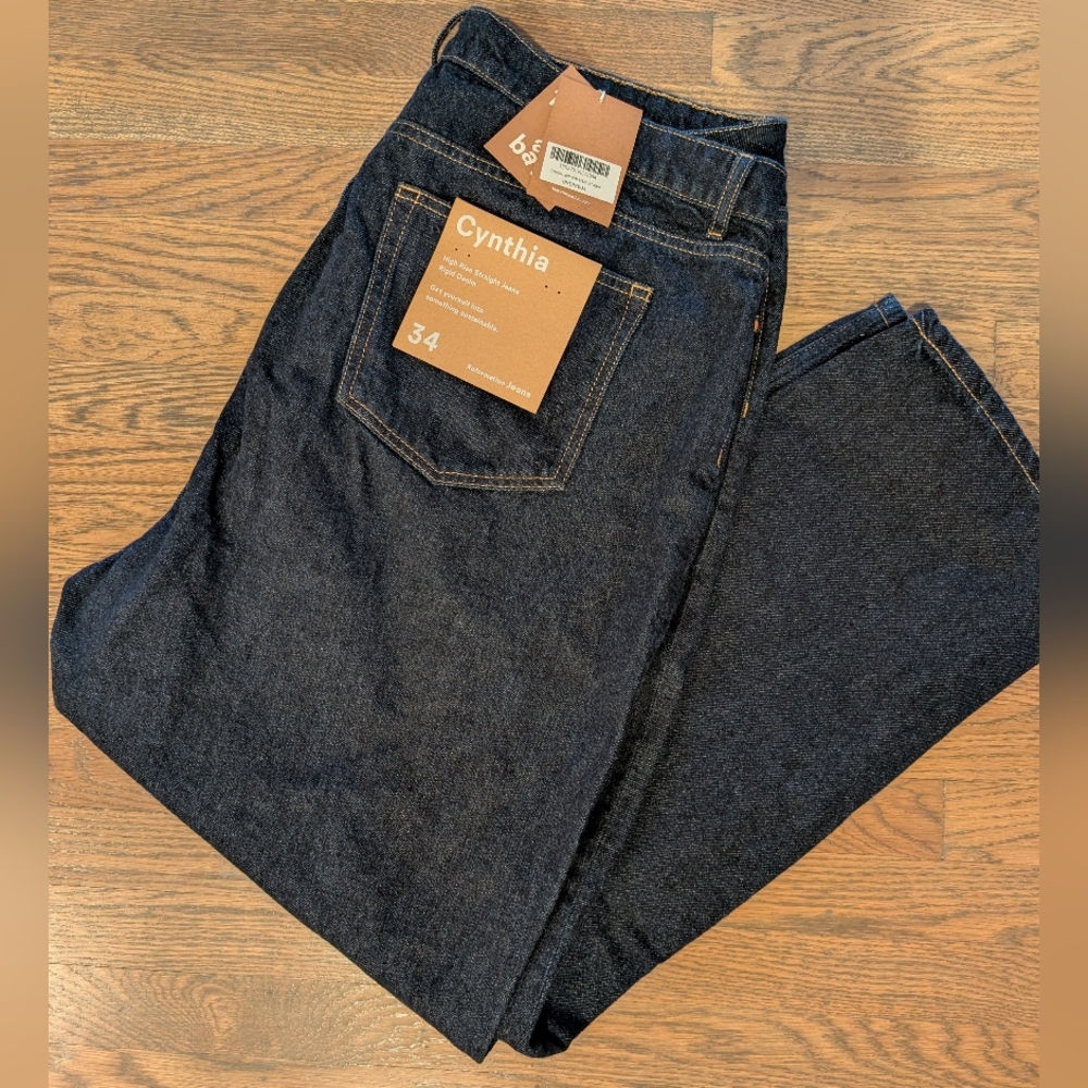 Reformation Cynthia High Rise Straight Jeans Blue - Size 34